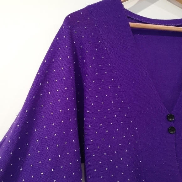 Lightweight 80's purple cardigan - Picture 2 of 4